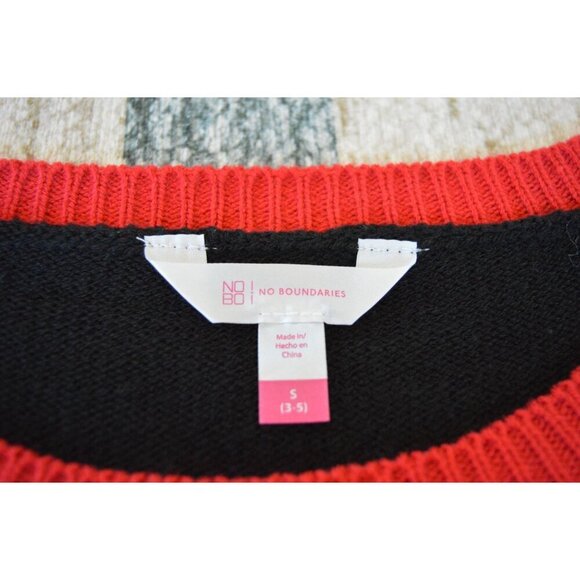No Boundaries Express Your Elf 3D Holiday Sweater Black Red Green Juniors Small - Picture 4 of 6